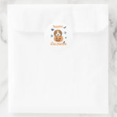 Sticker Rond Beagle En Chiens Doux Citrouilles Bonne Halloween (Sac)