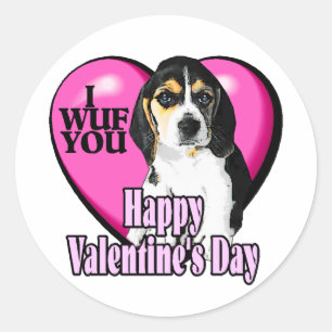 Sticker Rond Beagle, je vous demande