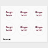 Sticker Rond Beagle Lover (Feuille)