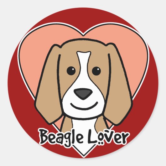 Sticker Rond Beagle Lover (Devant)