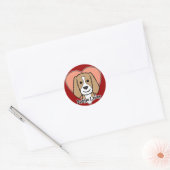 Sticker Rond Beagle Lover (Enveloppe)