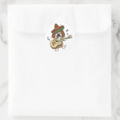 Sticker Rond Beagle playing guitar choose (Sac)