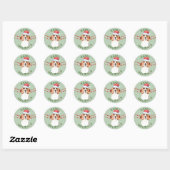 Sticker Rond Beagle Santa Hat Joyeuses Fêtes (Feuille)