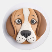 Sticker Rond Beagle Un Beau Cookie Inspiré (Devant)