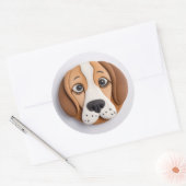 Sticker Rond Beagle Un Beau Cookie Inspiré (Enveloppe)