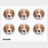 Sticker Rond Beagle Un Beau Cookie Inspiré (Feuille)