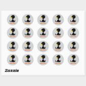 Sticker Rond Beak-a-Boo! Cute Cartoon Duck with Funny Pun (Feuille)