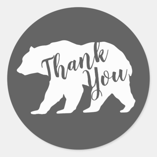 Sticker Rond Bear Baby shower Woodland Lodge (Devant)