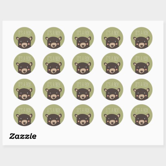 Sticker Rond Bear Cub (Feuille)