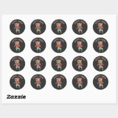 Sticker Rond Bear en Teddy rose mignonne Zombie Gimme Candy Hal (Feuille)