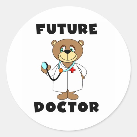Sticker Rond Bear Future Doctor (Devant)