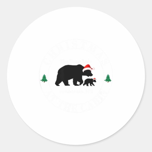 Sticker Rond Bear Lair New Hampshire Christmas  (Devant)
