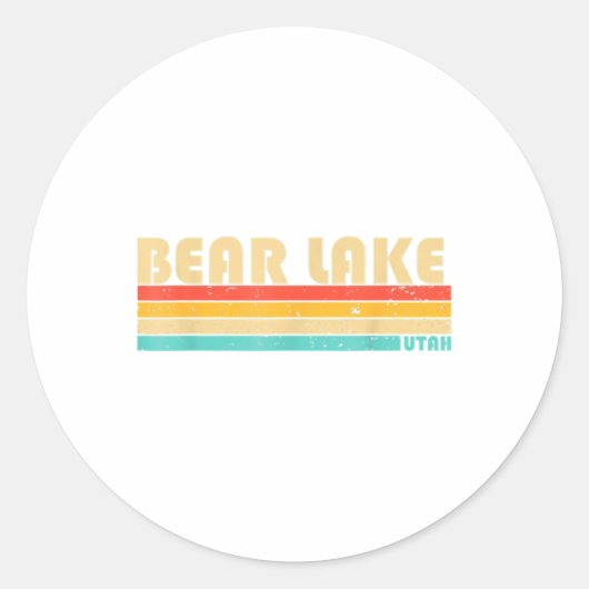 Sticker Rond BEAR LAKE UTAH Fun Fishing Camping été (Devant)