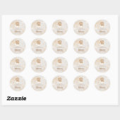 Sticker Rond Bear mignonne On Peut Attendre Le Merci Baby showe (Feuille)