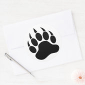 Sticker Rond Bear Paw/Claw classique en noir et blanc -Sticker (Enveloppe)