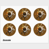 Sticker Rond Bear Paw Splash Fierté d'Ours Couleurs (Feuille)