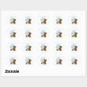 Sticker Rond Bear Premier Anniversaire bleu (Feuille)