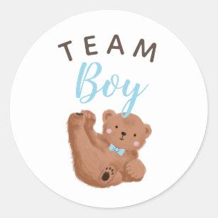 Sticker Rond Bear Team Boy Gender Revevela Party Vote