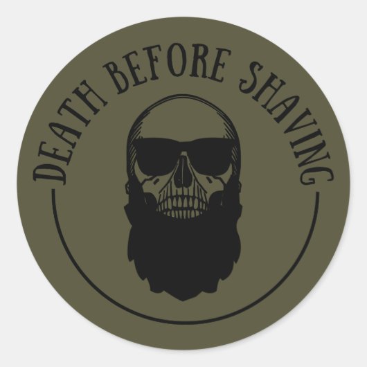 Sticker Rond Bearded cite drôle barbe dire cadeaux (Devant)