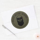 Sticker Rond Bearded cite drôle barbe dire cadeaux (Enveloppe)