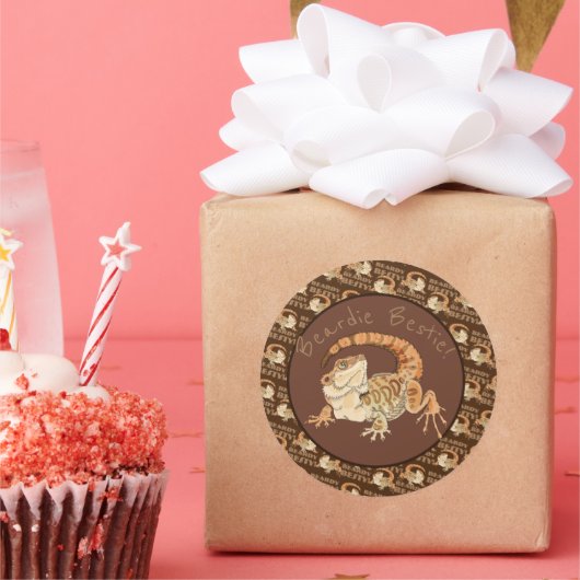 Sticker Rond Beardie Bestie ! (Fête)