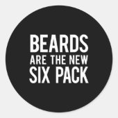 Sticker Rond Beards Are The New Six Pack  (Devant)