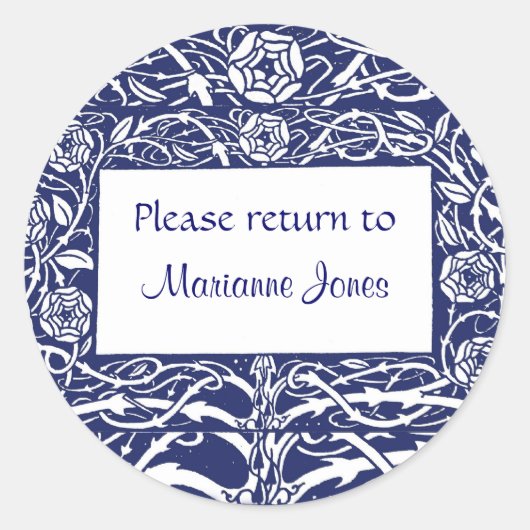 Sticker Rond Beardsley Bordure élégante Plaque (Devant)