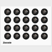 Sticker Rond Bearé Dragon Flying Kick Pose Karate Samurai Nin (Feuille)