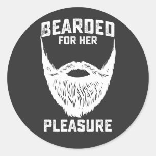 Sticker Rond Bearé Pour Son Plaisir Drôle Homme De Barbe