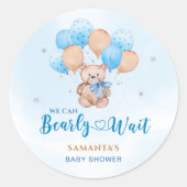 Sticker Rond Bearly Wait Baby Shower (Devant)