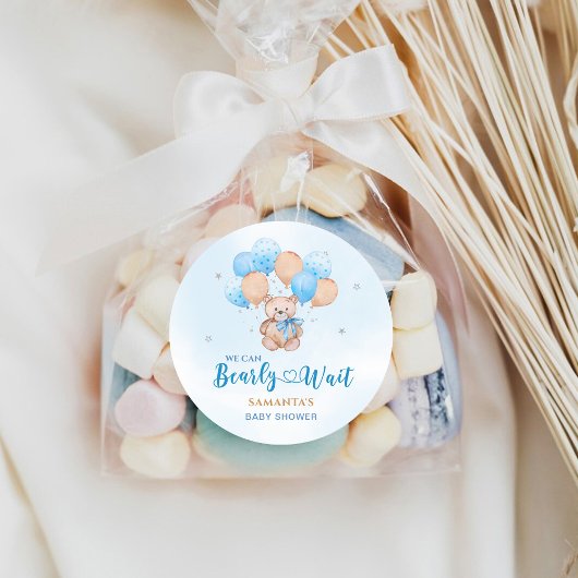 Sticker Rond Bearly Wait Baby Shower