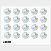Sticker Rond Bearly Wait Blue Boy Baby shower (Feuille)