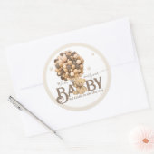 Sticker Rond Bearly Wait Boho Balloon Baby shower neutre (Enveloppe)