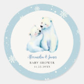 Sticker Rond Bearly Wait Polar Mama Oear Cub Bébé Garçon Douche (Devant)