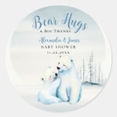 Sticker Rond Bearly Wait Polar maman Ours Bébé Garçon Douche (Devant)