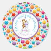 Sticker Rond Bears de forêt mignonne Valse Rainbow Pois (Devant)