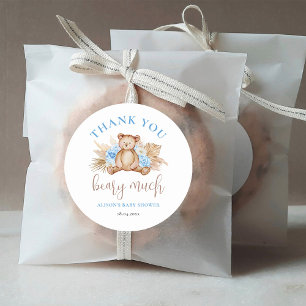 Sticker Rond Béary Beaucoup de Merci Baby shower