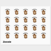 Sticker Rond Beary Cute Teddy Bear Pun (Feuille)