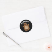 Sticker Rond Beary Cute Teddy Bear Pun Dark BG (Enveloppe)
