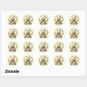 Sticker Rond Beary Sweet 4e anniversaire (Feuille)