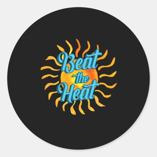 Sticker Rond Beat the Heat Sun Summer Vacation Don (Devant)