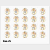 Sticker Rond Béatrix classique Potter mignon lapin (Feuille)
