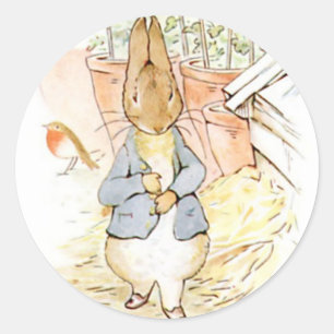 Sticker Rond Béatrix classique Potter mignon lapin
