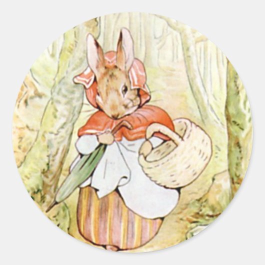 Sticker Rond Béatrix classique Potter mignon lapin (Devant)