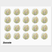 Sticker Rond Béatrix classique Potter mignon lapin (Feuille)