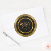 Sticker Rond Beau 50ème anniversaire de Mariage d'or (Enveloppe)