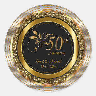 Sticker Rond Beau 50ème anniversaire de Mariage d'or