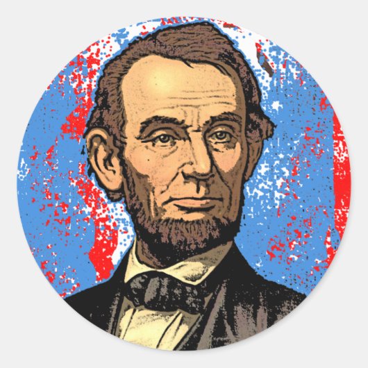 Sticker Rond Beau Abraham Lincoln Portrait (Devant)