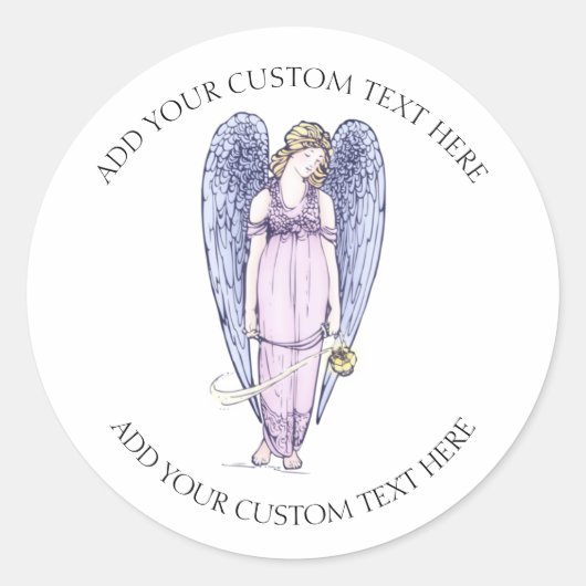 Sticker Rond Beau Angel texte personnalisé (Devant)