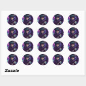 Sticker Rond Beau Anime Girl Warrior (Feuille)